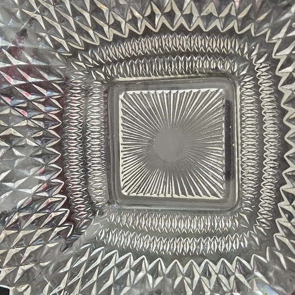 Square Ruffled Wavy Sawtooth Edge Dish by Indiana Manufactured in 1940's - Picture 2 of 10